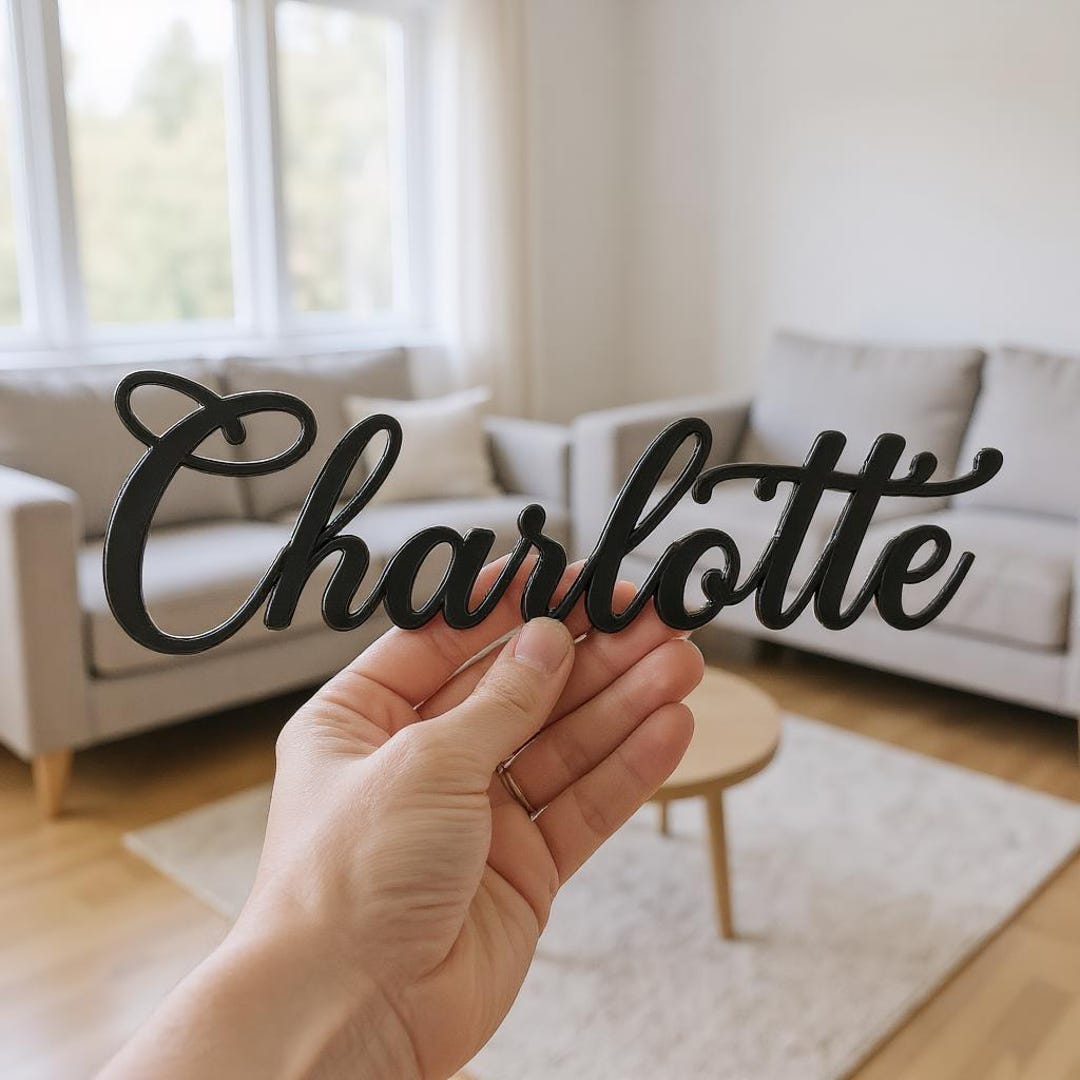 Custom Script Metal Words, Personalized Name Plaque, Laser Cut Metal ...