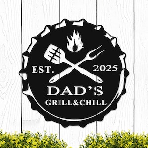 Custom Metal BBQ Grill Sign: Personalized Outdoor Barbecue Decor