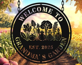 Custom Metal Vegetable Garden Sign: Personalized Farm Hanging Plaque, Vegetables Garden Decor