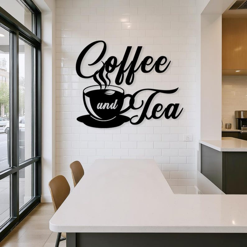 Personalized Coffee Bar Sign for Kitchen, Custom Coffee Decor, Metal ...