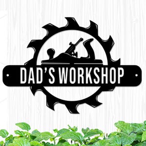 Personalized Custom Workshop Metal Name Sign, Custom Worker Dad Gift, Personalized Workshop Metal Sign, Garage Sign, Man Cave Sign