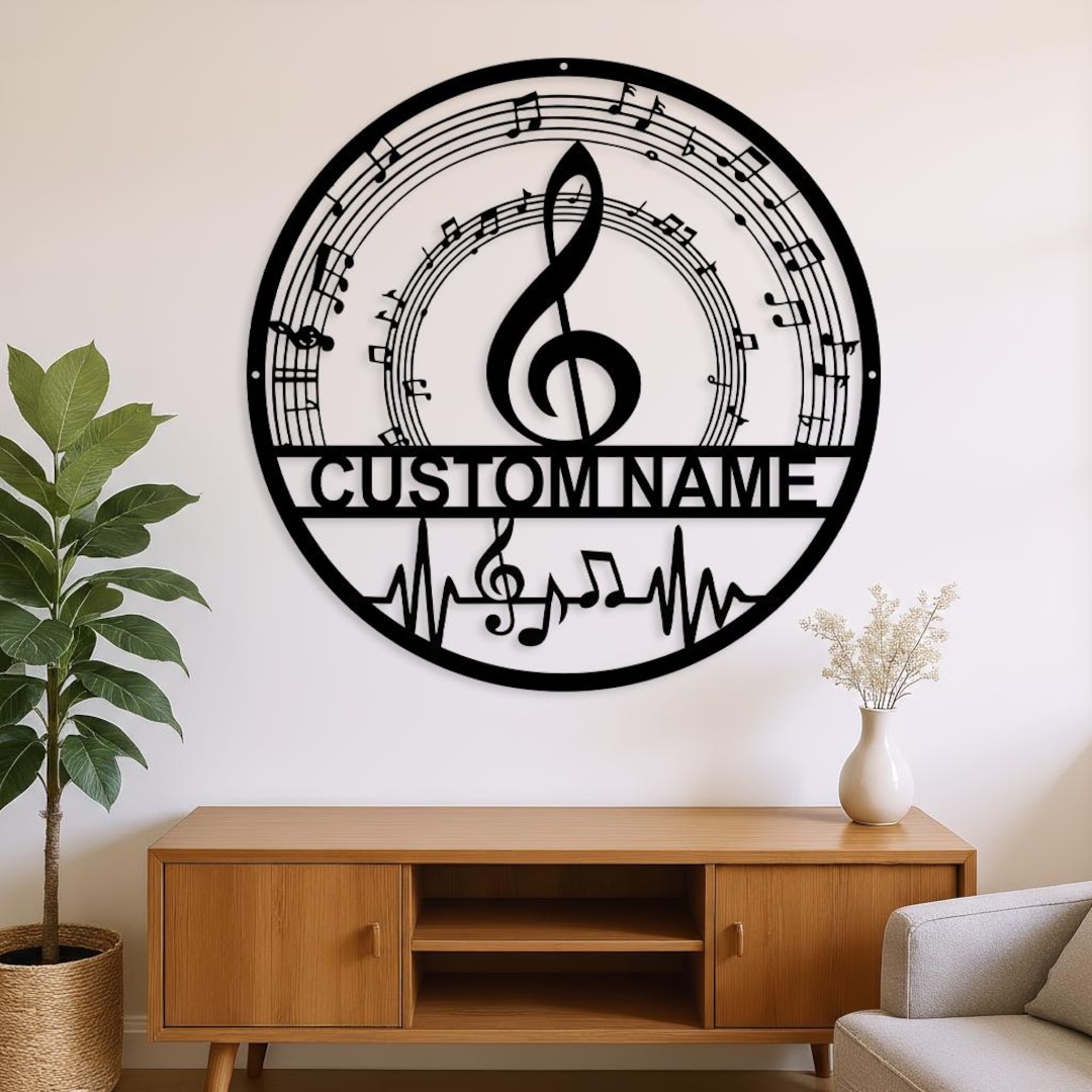 Custom Music Notes Metal Sign, Music Metal Wall Art, Music Notes Metal ...