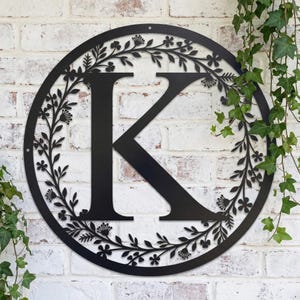 Initiale lettre fendue monogramme en métal nom de famille signe nom de famille monogramme signe décoration d'intérieur pendaison de crémaillère de mariage cadeau d'anniversaire