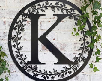 Initial Split Letter Monogram Metal Family Name Sign Last Name Monogram Sign Home Decor Housewarming Wedding Anniversary Gift