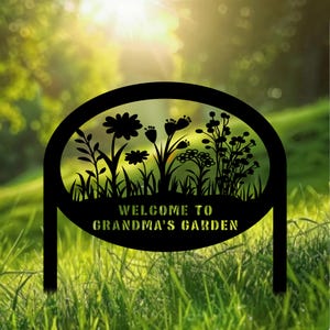 Custom Metal Garden Decor | Flower Garden Sign with Stake | Garden Name Sign | Personalized Garden Sign| Garden Marker| Home Gift |8-36 inch
