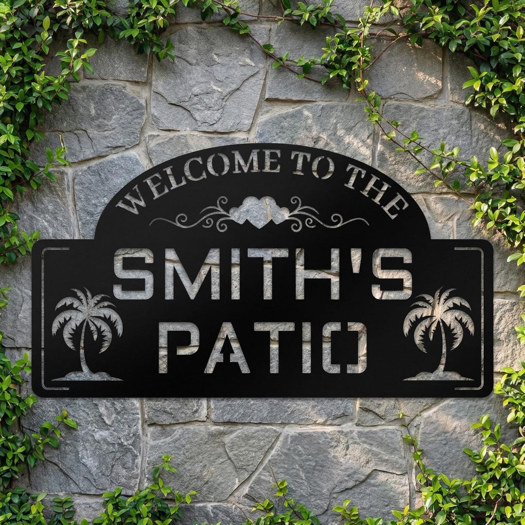Personalized Metal Patio Sign Patio Lounge Sign Custom Patio Name ...