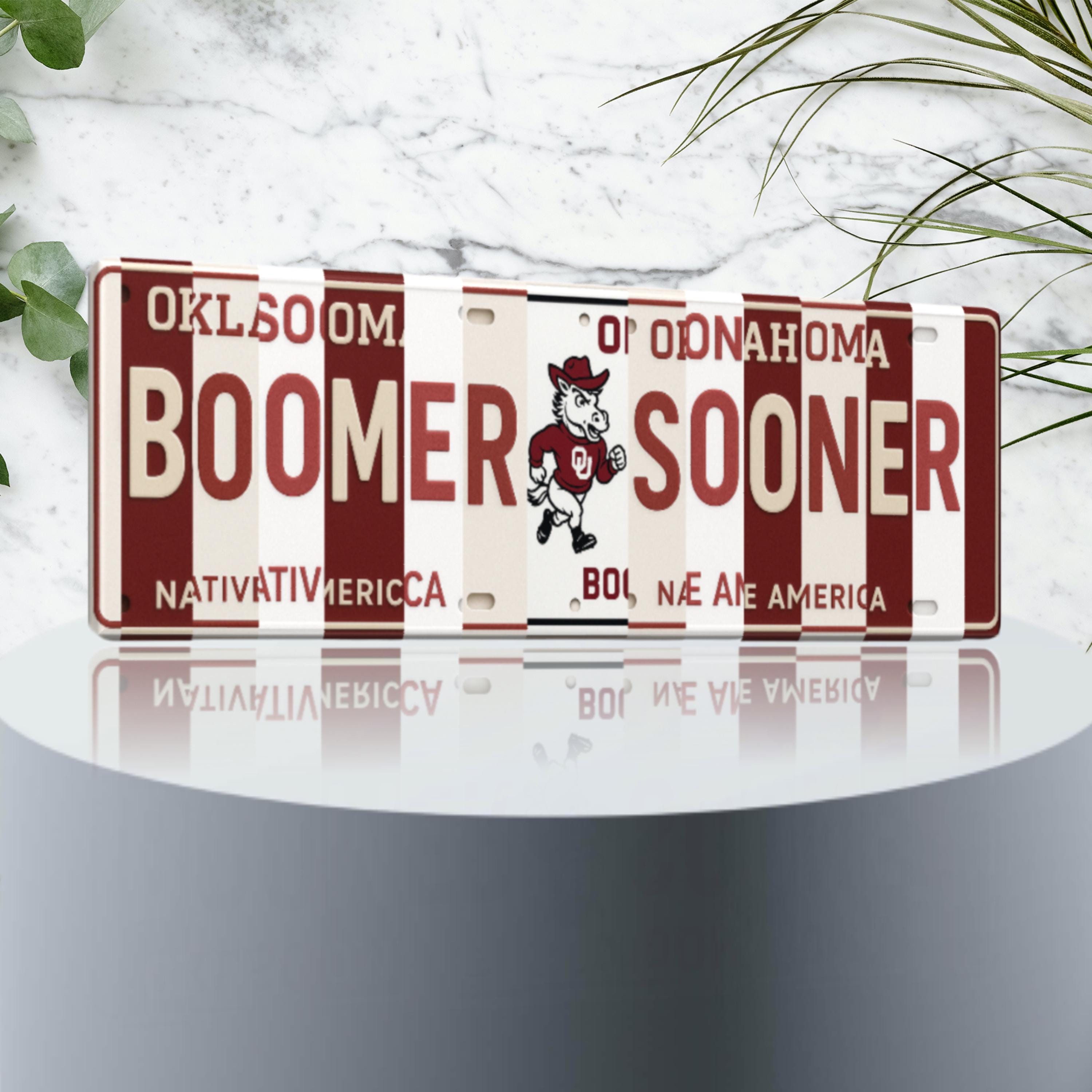 Boomer Sooner License Plate Sign – oklahoma Sooners Metal Wall Art