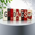 Go Dawgs License Plate Sign – Georgia Bulldogs Metal Wall Art | UGA, Red & Black Fan Cave, Dorm and Game Day Decor (16×6)