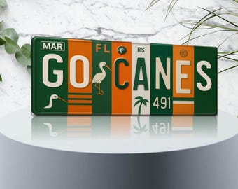Miami Hurricanes Metal Sign – Florida Decor,  Metal Wall Art, Orange Green,