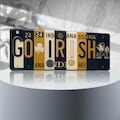 Go Irish License Plate Sign – Notre Dame Fighting Irish Metal Wall Art | Navy and Gold Dorm, Fan Cave & Game Day Decor (16×6)