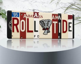 Roll Tide Nummernschild Schild – Alabama Crimson Tide Metall Wandbild | UA Wohnheim Dekor & Spieltag Fan Höhle Geschenk 16×6