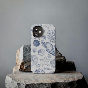 Seashell Slim Phone Case - Coastal Vibes, Beach Lover Gift, Ocean Inspired Accessory, Protective Cover, Shell Pattern Smartphone Case