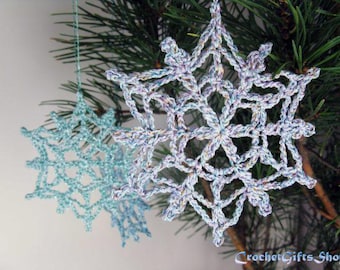 Patrón de copo de nieve de crochet en PDF: elegante adorno navideño