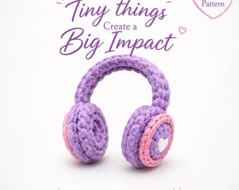 Crochet Headphones Keychain Pattern | Mini Amigurumi Bag Charm (PDF Download)