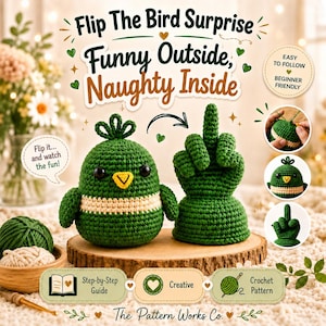 Schema reversibile per realizzare un uccellino all'uncinetto, un divertente giocattolo amigurumi (download in PDF)