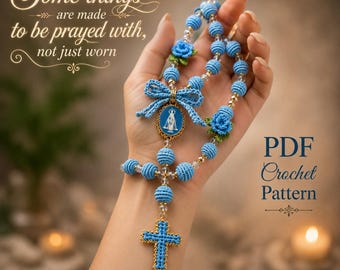 Crochet Rosary Pattern PDF | Our Lady of Fatima, Catholic Prayer Beads (Digital Download)