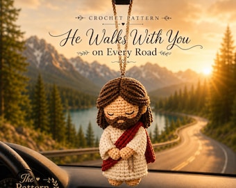 Jesus Amigurumi Crochet Pattern | Rearview Mirror Car Hanging Charm Ornament | Christian Gift PDF Download