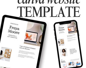 Editable Canva Portfolio Website Template | One Page Design (Digital Download)