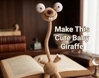 Patrón de amigurumi de jirafa a crochet: tutorial de juguete de cuello largo (descarga en PDF)