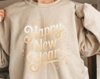 Feliz Año Nuevo PNG / Gráfico de decoración de fiesta (Descarga digital)