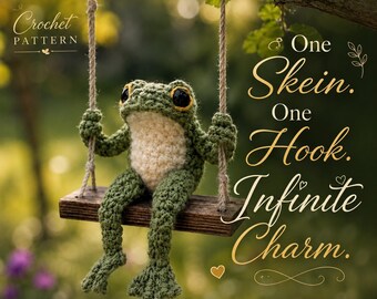 Frog Amigurumi Crochet Pattern, PDF Digital Download Beginner Tutorial