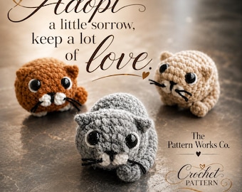 Sad Cat Crochet Pattern PDF Amigurumi No Sew Kitty Beginner Plush Gift Download