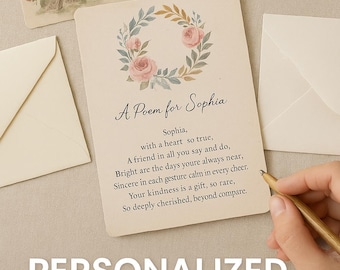 Poème et carte postale personnalisés