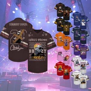 Personalized Chris Brown Breezy Bowl Football Jersey,  R&B Concert Merch Brown Breezy Bowl XX Tour 2025 Jersey for Men Women Youth Kids