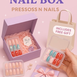Viral Mystery Press On Nails Blind Box | Surprise Gift Inside | Handmade Nail Set for Girls