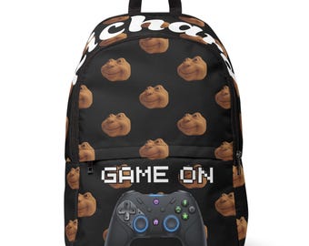 Zaino personalizzabile con controller di gioco / modello di gioco, borsa scolastica per giocatori, personalizza il tuo nome