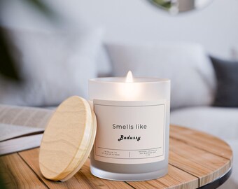 Frosted Glass Candle - Smells Like Badussy, Unique Home Fragrance, Gift for Her, Relaxation Candle, Stylish Decor