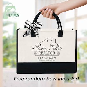Realtor Tote Bag, Custom Real Estate Agent Gift, Business Tote Bag, Bulk Business Logo Bag, Realtor Gift, Real Estate Tote Bag, Realtor Swag