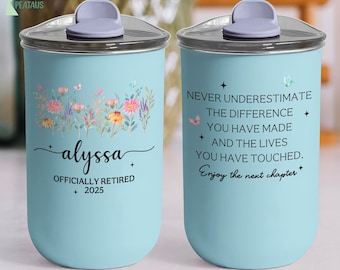 Happy Retirement Cup, Never Underestimate the Difference You Made, Officially Retired Tumbler, Thank You Gift,Teacher Gift,Gift for Coworker