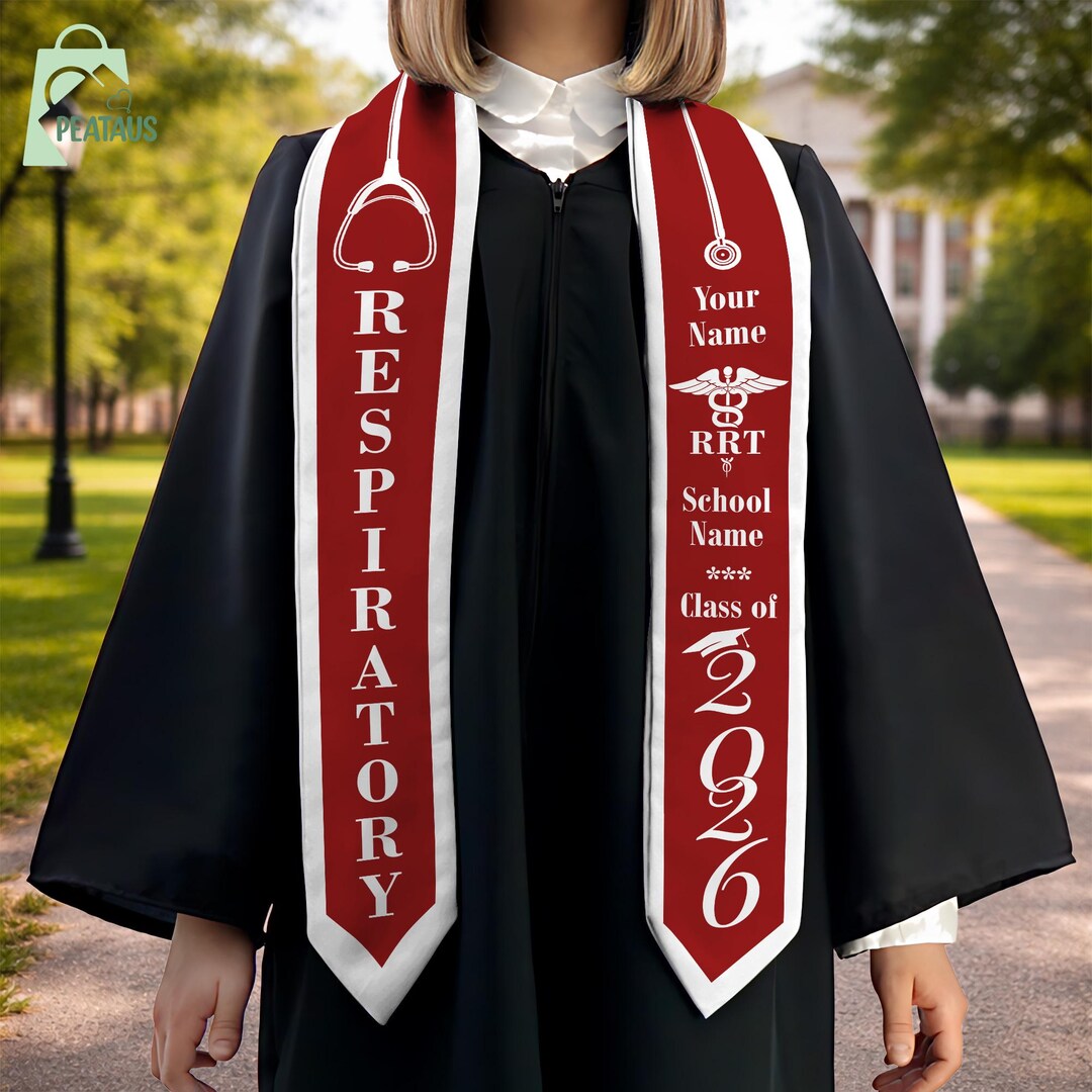 Custom Respiratory Therapy Graduation Stole, Respiratory Therapy RRT ...