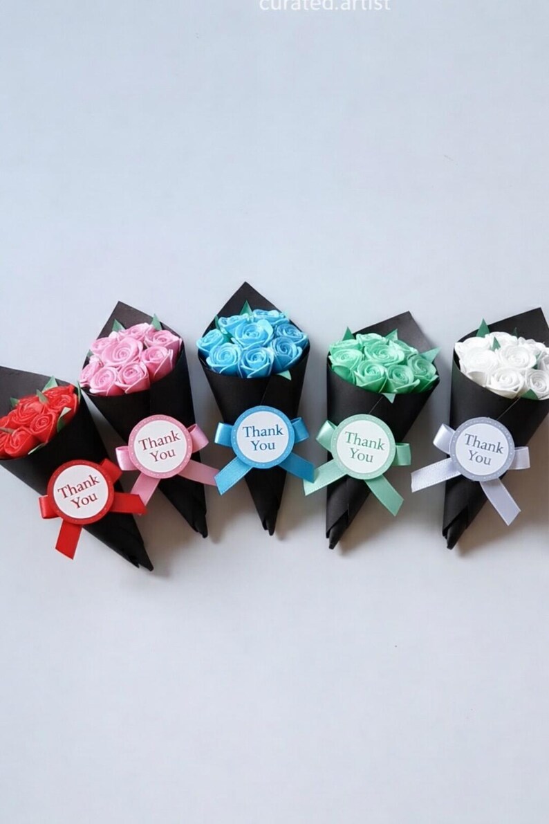 Mini Roses Boquet Buy Handmade Miniature Rose Bouquet, Tiny Paper Flower Bunch, Romantic ...