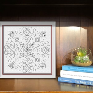 Portal Mandala Blackwork Cross Stitch