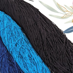 Teal, black and navy matte finish thin french bullion wire, Purl for Tambour Luneville and Goldwork Hand Embroidery