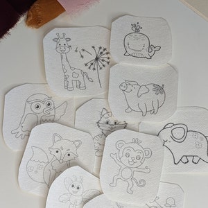 Stick and Stitch Embroidery pack of cute animals for kids design | Embroidery for beginers| Cute animal embroidery design kits