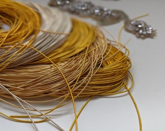 Light Blue French Wire-Metallic Rough Wire-Purl-Goldwork Purl-goldwork embroidery-goldwork supplies-Dapka-1mm