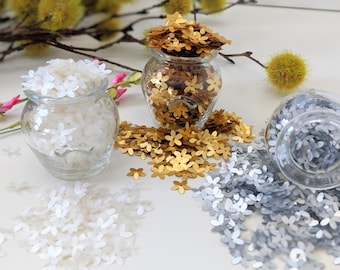 Loose 3D Sequin Flowers,Gold Paillette Flower,Silver Sequin Flower,Pearl White Sequin Flowers,Sequin flowers,sequins,loose sequins gold