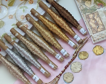 Gold, silver & copper threads & wires - Hand Embroidery supplies