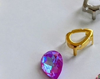 Sew on Setting for Swarovski and Rhinestone crystals for 12mm Rivoli fancy square cushion cut teardrop and Trilliant 4320 1122 4760 4470