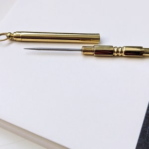 Brass Stilleto with protective cover, Brass Awl