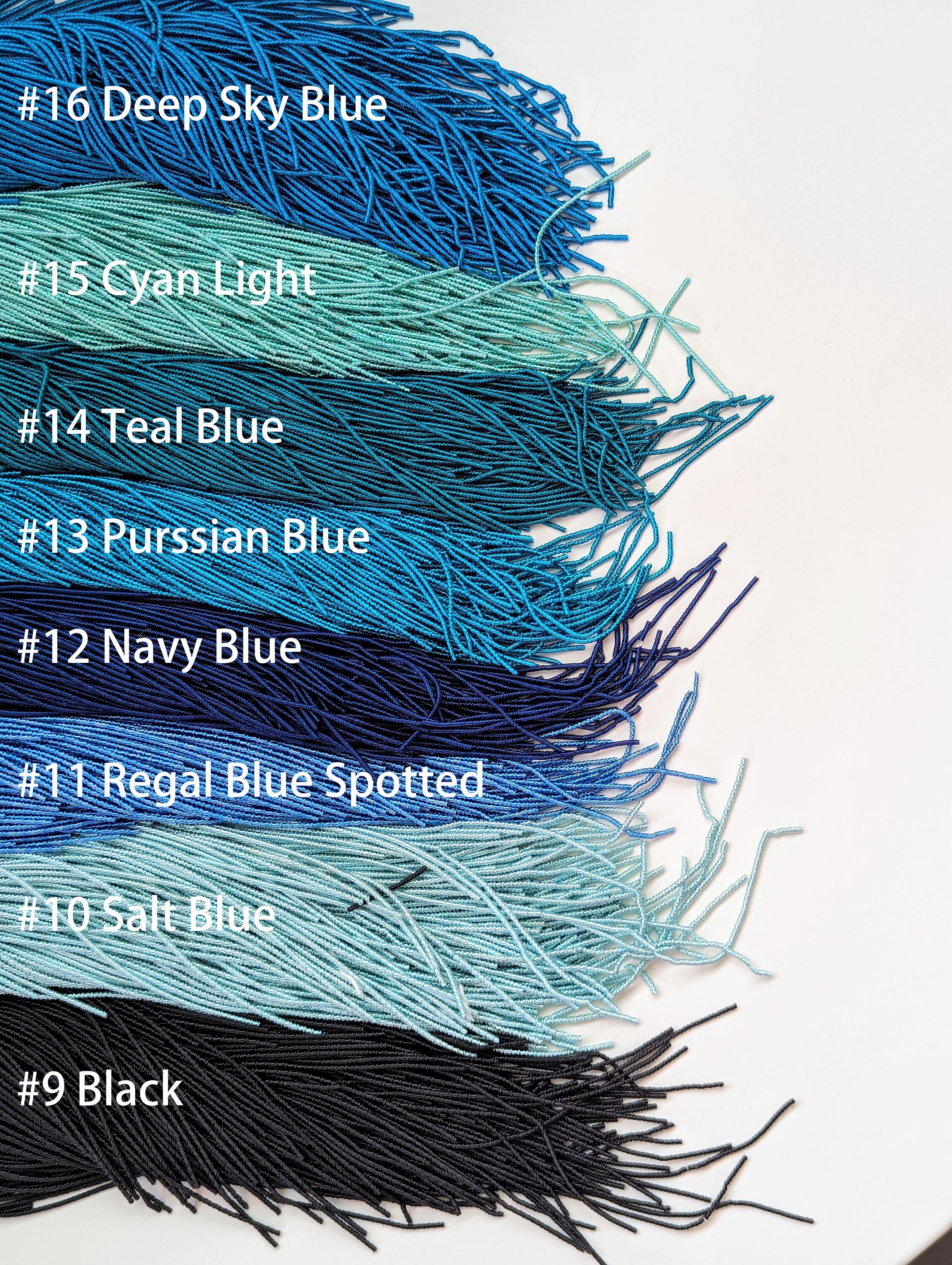 Purl Set Blue Shades Folded Copper Purl Wire, Goldwork Embroidery Supplies, Set ...