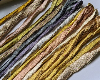 Metallic thread skeins for embroidery, thin metallic thread, goldwork embroidery supplies