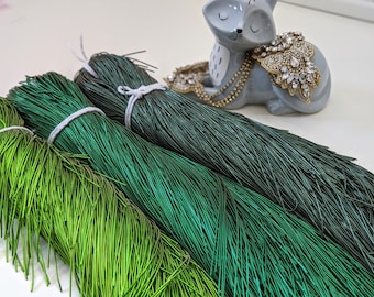 Shades of Green French Bullion Wire for metal work hand embroidery, Smooth Purl, Gold Work Supplies, Tambour embroidery, French Coil