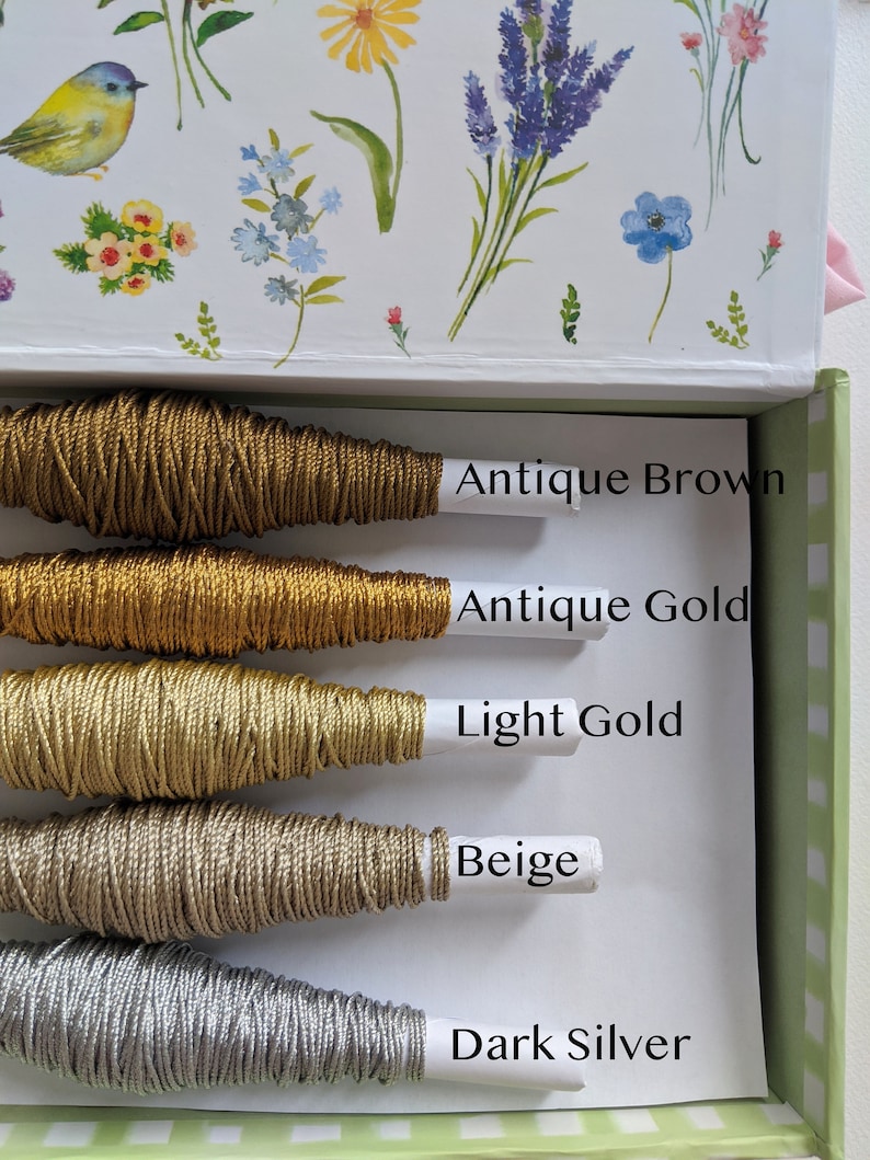 Goldwork Metallic Passing Cord Thread for Hand Embroidery Needlework ...