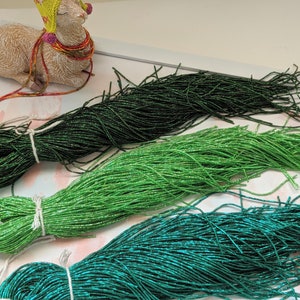 Colored Bright Check Purl in Green Color, Rough French Bullion Wire for Goldwork Luneville Embroidery and Ornamental Crafts in Jade Green