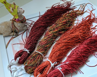 French Bullion Wire in Christmas Red Shades for Goldwork Embroidery, Bright Check Purl, Rough French Bullion Wire, Gilt Gimp