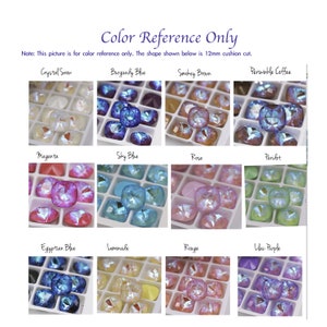 Juicy Color 12mm Rivoli Rhinestone Crystals 12mm, 1122 Delite Rivoli ,Burgundy delite, blue 12mm, pink 12mm image 2